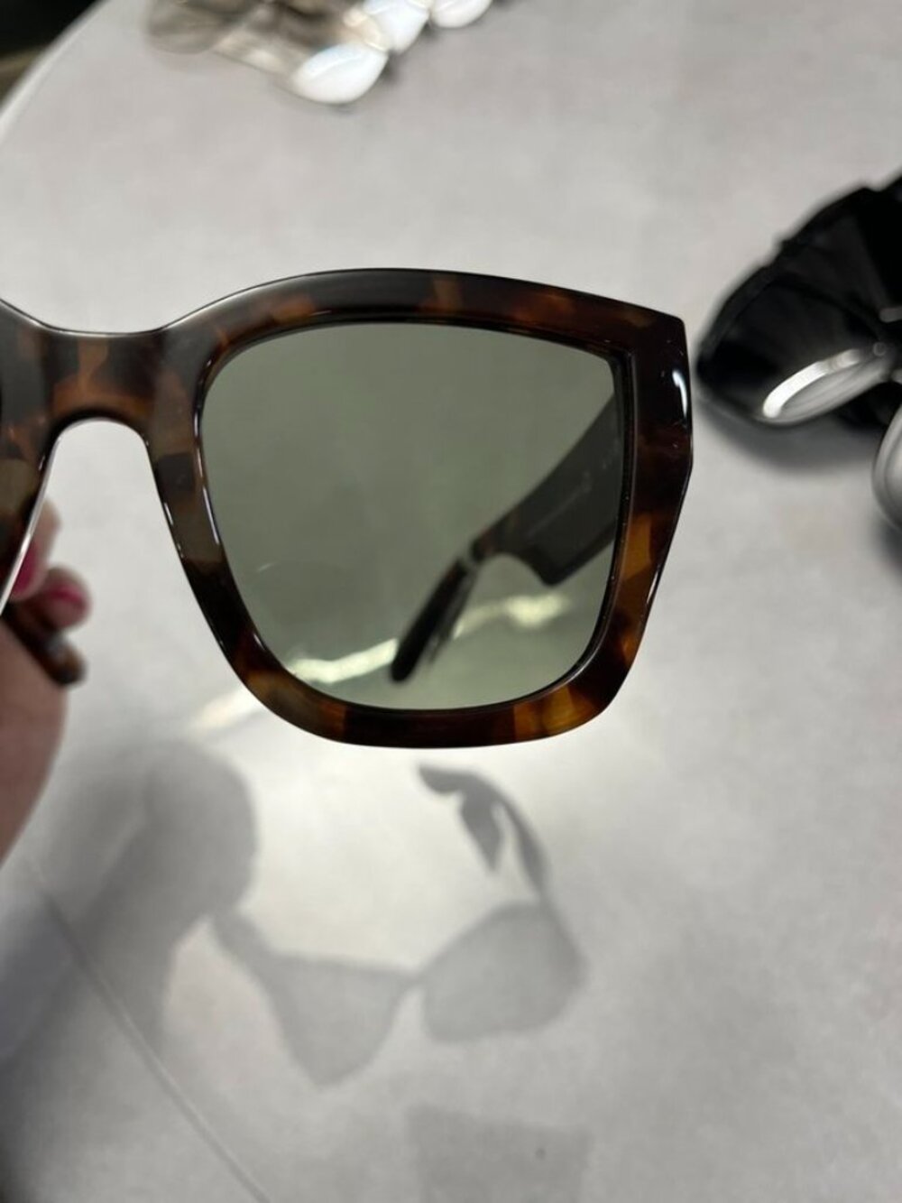 AIRE Haedus Square Sunglasses Brown Tortoise Frame Green Lens - Picture 7 of 11